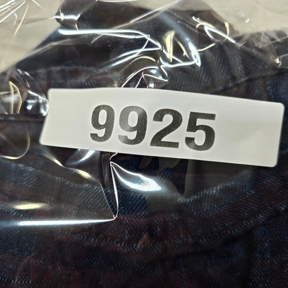 Goodfellow Plaid Denim‎ Chore Jacket Mens Small Blue Burgundy Trucker Style - Picture 12 of 12